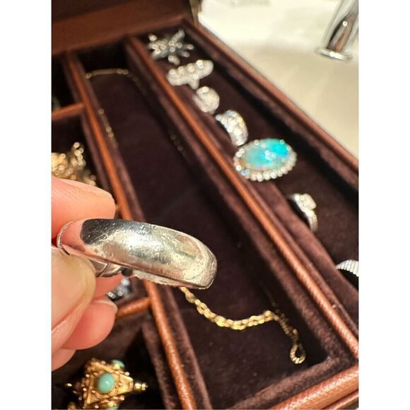 James Avery sterling silver scarab (beetle) / LOVE flip ring. Sz 7.5 - Picture 5 of 6